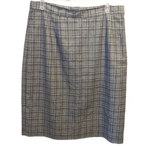 CLAIRE France black plaid pencil skirt Fits size 14